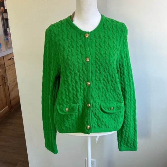 J. Crew Odette Knit Green Cardigan - Picture 3 of 7